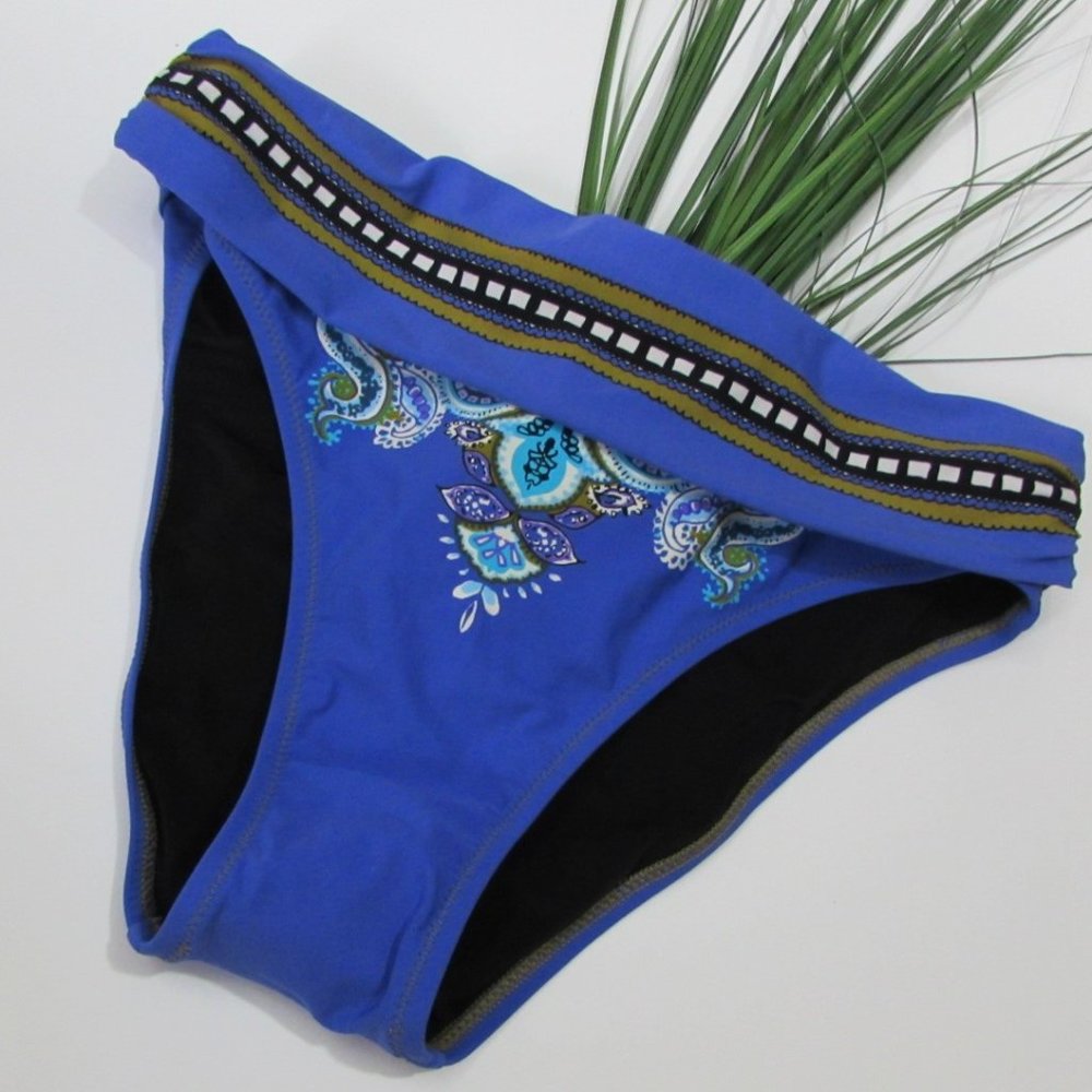 Gottex Paisley Design Fold Over Band Bikini Bottom